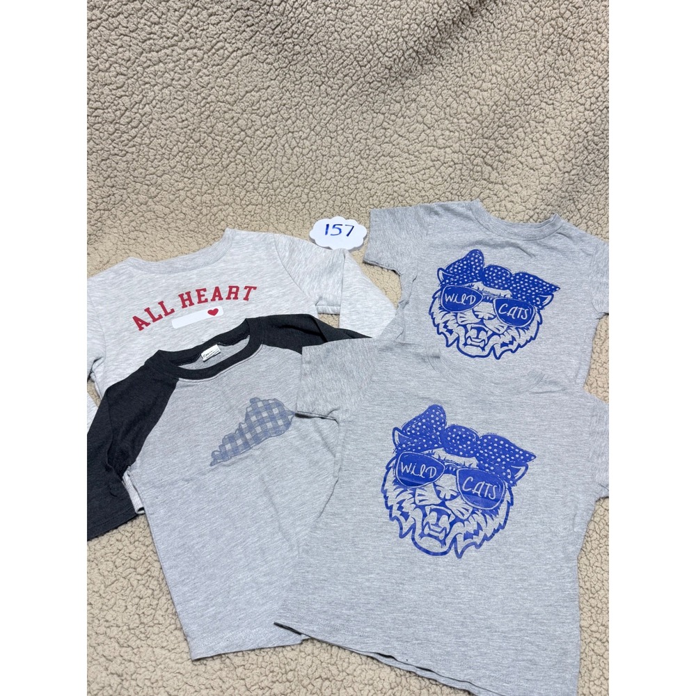 Lot of 4 Toddler 3T Graphic Tops Wild Cats Kentucky All Heart Sweatshirt Tees